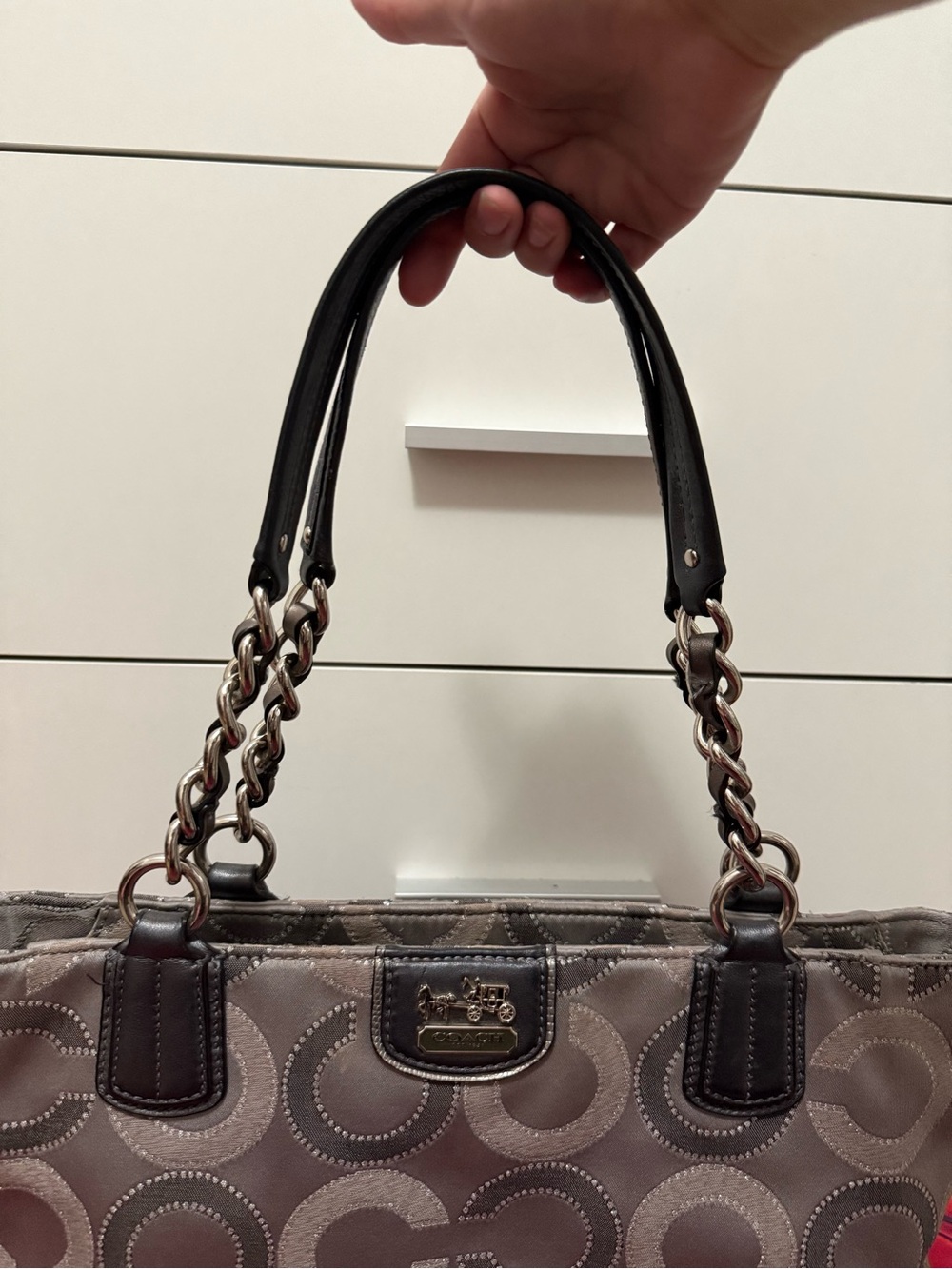 Vintage Y2K Coach Madison Op Art Sateen Chain Maggie Bag 🩶 - Picture 5 of 8